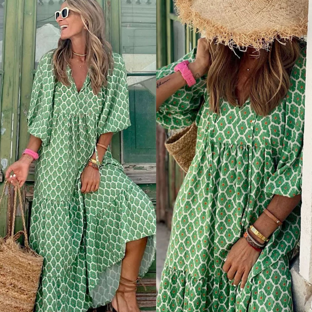 sachin and babi light blue dress 2022 Summer Long Dress Holiday Party Beach Women Floral Sleeve Loose  Dresses New