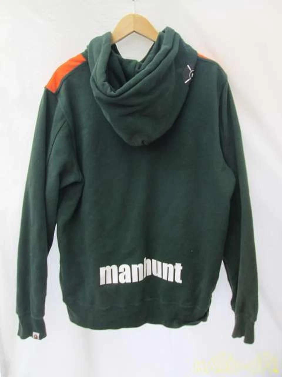 A BATHING APE (BAPE) Felpa con cappuccio A Bathing Ape verde arancione nylon switch pullover usata