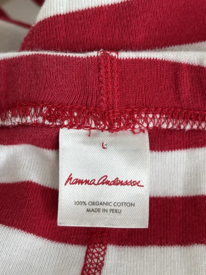 Hanna Andersson Adult Large L Pajamas Long Johns Pants Christmas Red Stripes - Image 3 of 3