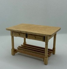 12th scale pine Kitchen Table with two  drawer's