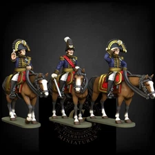 Napoleonic Kingdom Of Saxony Mounted General Staff X3 UNPAINTED 28mm 1/56