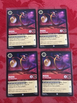 4x Lorcana Reign of Jafar - Mushu - Fast-Talking Dragon - 130/204 - M/NM x4