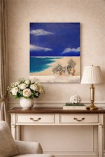 Jan Christian Wenczka Original Signed Mixed Media Painting - Coastal Seascape