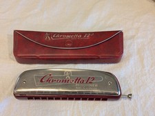Vintage Hohner 'Chrometta 12' Chromatic 'C' Harmonica  Case Plays Great
