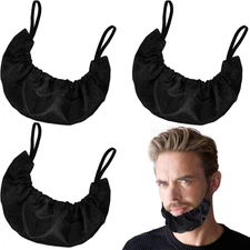 3 Pieces Beard Bonnet for Men Sleeping Beard Cap Cover Bib Satin Night Facial Gu