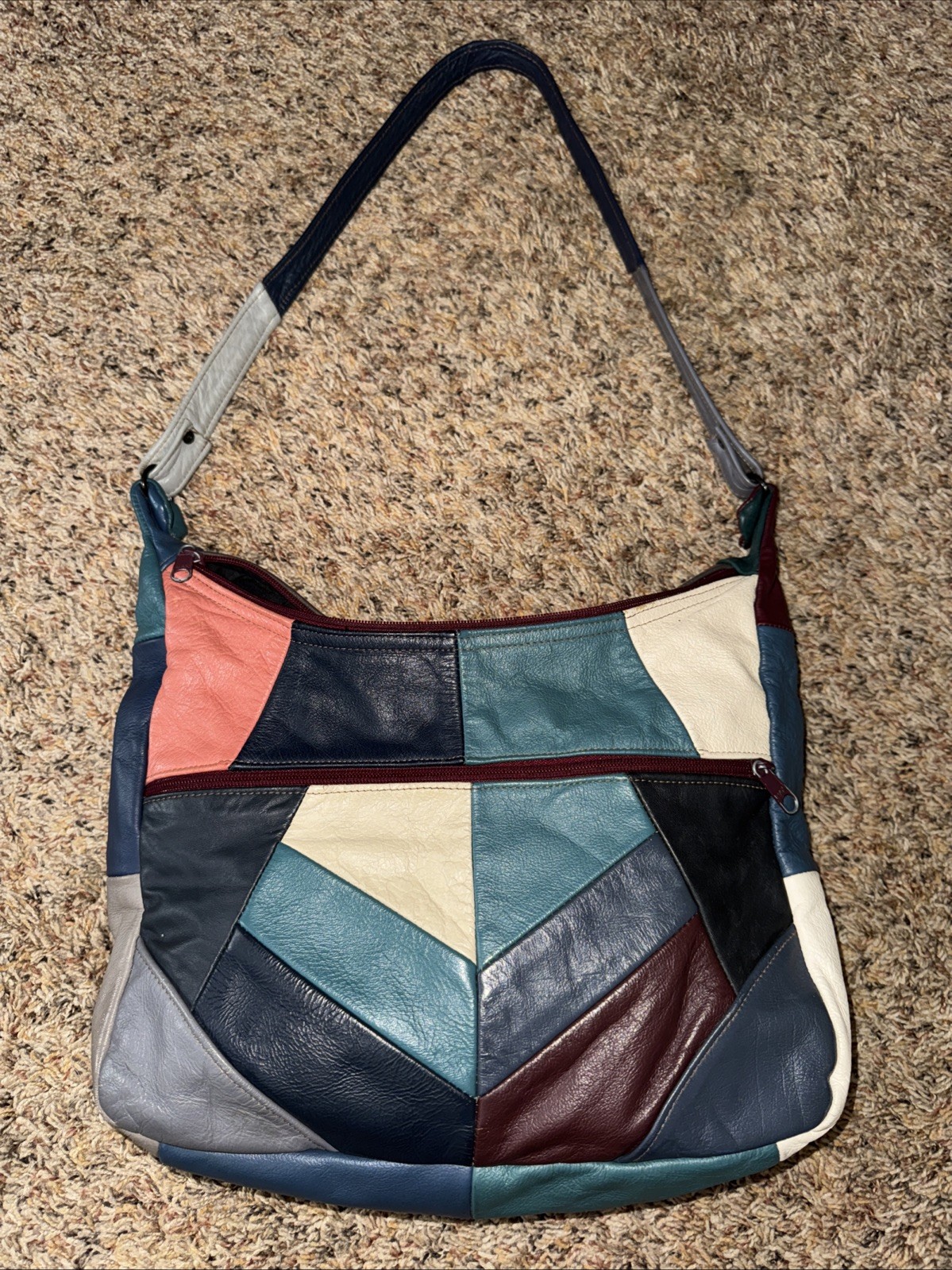 Leather patchwork purse - image 1