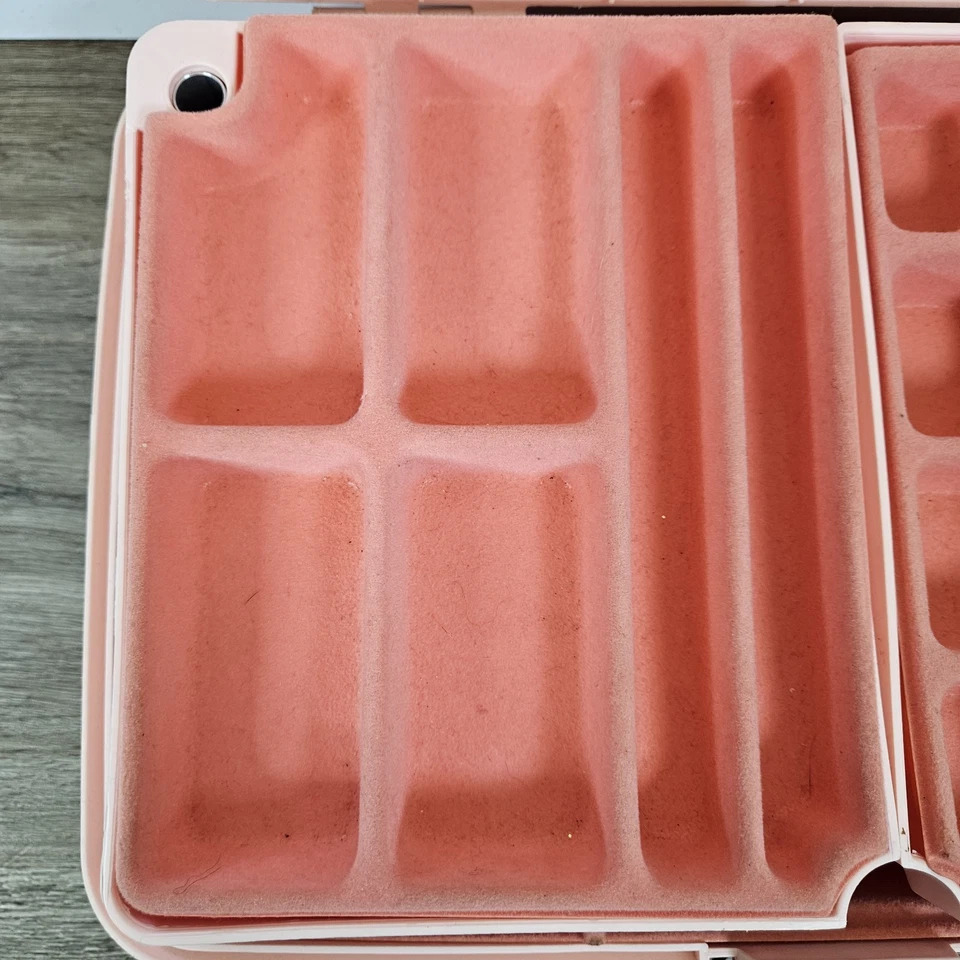 Vtg 90's Caboodles Of California 2410 Pink Peach Large 3 Tier Make Up Case - Image 4 of 4