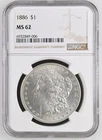 1886 Morgan silver dollar NGC MS 62