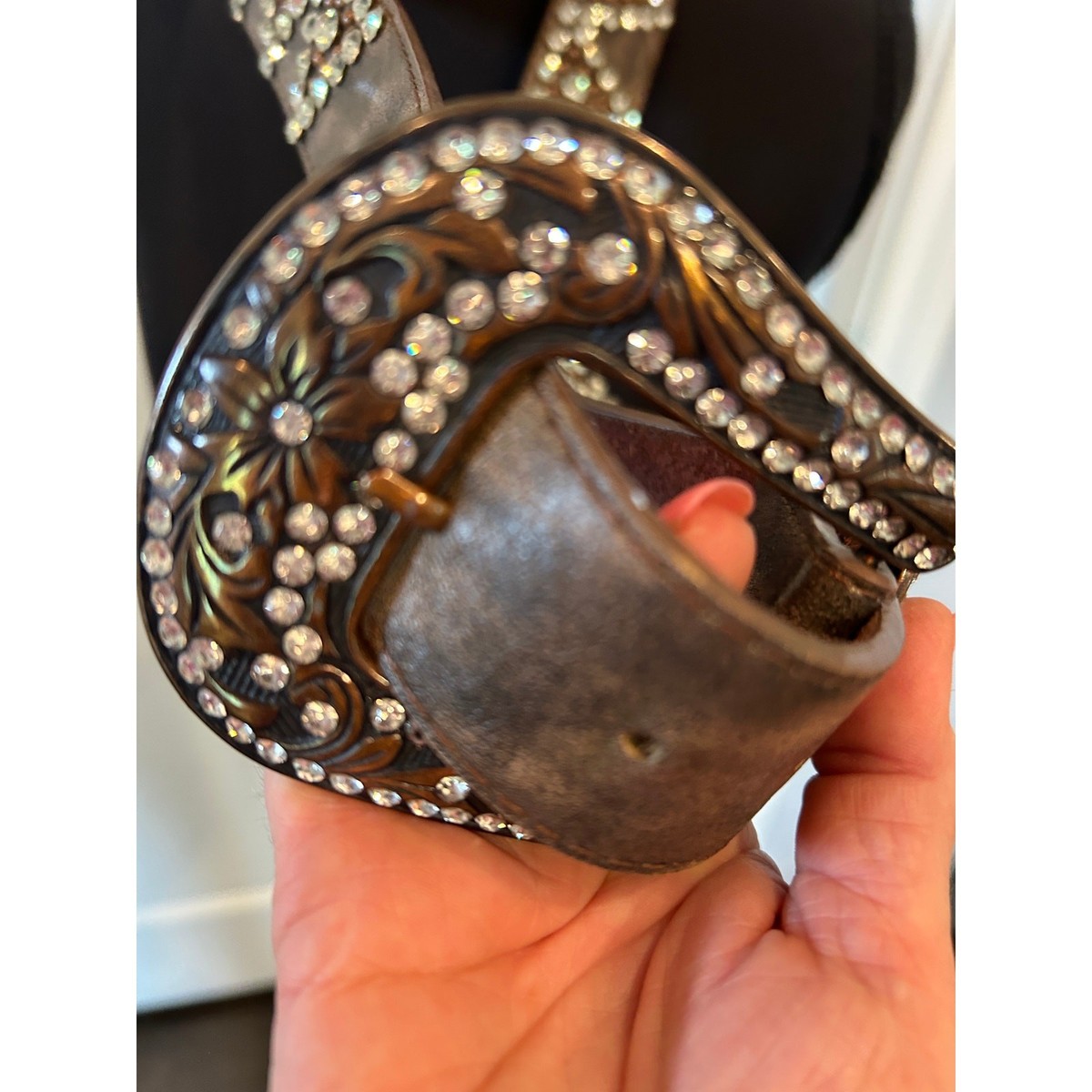 Shyanne New With Tags Brown Leather Belt with Bling‎ Embellishments. Size M/L Shyanne Women main image 3