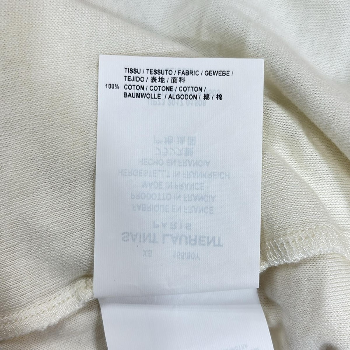 T shirt donna originale SAINT LAURENT PARIS 497245 rosso crema nero