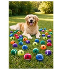 50 Tennis Ball Dog Play Toy Bulk Packs 2.5 inch Choose Color or Assorted Bundle