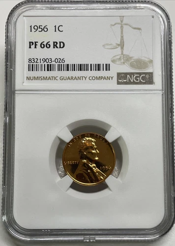 1956- P Lincoln Wheat Cent / Penny 1c NGC PF 66 RD Red Gem Proof See Pictures