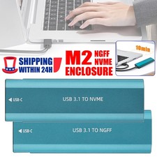 M.2 NGFF or NVME SSD SATA to USB 3.2 Type-C Enclosure Case Converter Adapter US
