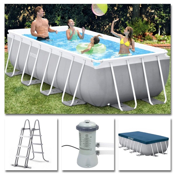 Intex Komplettset Prism Frame Pool 488X244X107Cm Filterpumpe Schwimmbecken-image