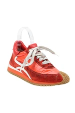 Loewe Womens Leather Low Top Padded Flow Runner Sneakers Red Orange Size 37 7