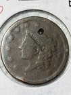1828 coronet head large cent Has A Hole — photo 1