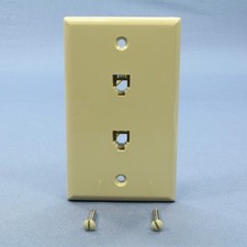 Leviton Ivory 2-Line Phone Jack Flush Mount 6-Position Wallplate 625B3 40244-I