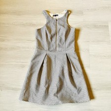 Express Women's Beige Black Polka Dot Racerback Fit and Flare Short Dress Size 2