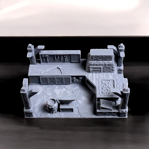 Schmied Gebäude Gelände Miniatur DnD Pathfinder Fantasy RPG 2 Stück - Bild 2 von 5