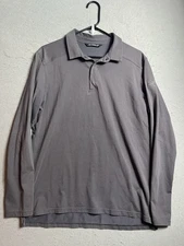 Arc'teryx Shirt Mens Medium Gray Captive LS Polo Long Sleeve 3 Snap Placket