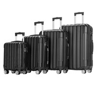 4-Pieces ABS Spinner Wheels Lightweight Luggage with with TSA