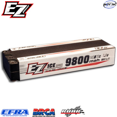 EZpower Ice Series 9800mah Stick Long Run Lipo HV PRO 7.6v 2s 140/70c 5mm RC Car