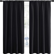NICETOWN Black Blackout Curtain Blinds - Solid Thermal Insulated Window Treatmen