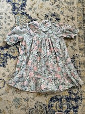 Vintage Rare Editions Floral Ruffle Lace Collar Quarter Puff Sleeve Dress 6