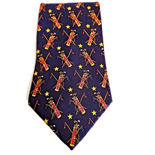 Tommy Hilfiger Mens Golf Theme Necktie 100 Silk Red Blue