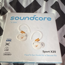 soundcore Sport X20 White Bluetooth Wireless Earbuds ANC Waterproof Sweatproof