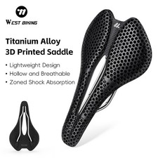 WEST BIKING 3D Printed Bicycle Saddle Hollow Racing Road Bike Seat Cushion Black