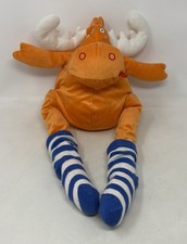 Ikea Barnslig Alg orange Elch weiche Stofftiere Plüschtiere (G5) blaue Streifen Socken