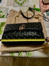 Liu Jo borsa a tracolla donna nera trapuntata borchie catena oro ecopelle