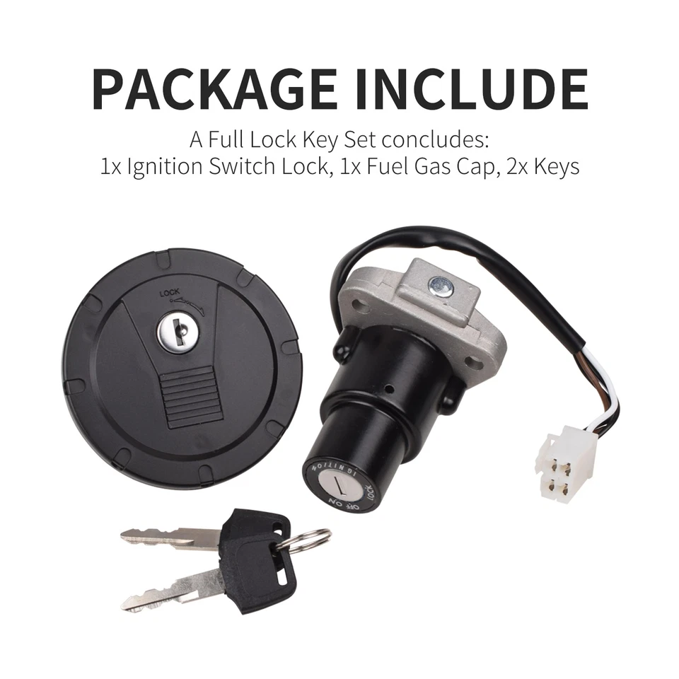 Fit for Kawasaki KLR650 2008-2018 Ignition Switch Fuel Gas Cap Lock Key 4-Wires - Image 2 of 4