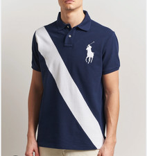 NWT-Polo Ralph Lauren Big pony No.3 Men's Classic fit Polo Shirt-2XL-Navy/white