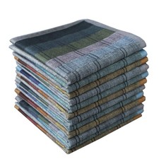 Men Cotton Handkerchiefs Classic Hankies Assorted Pack Pocket Square Set