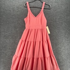 Womens Dress Size XL Pink Tiered Long Coquette Milkmaid Cottagecore Romantic