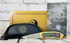 Franklin Mint Majestic Bald Eagle Lockback Knife B11YI49 w/Box & Case