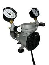 Cole Parmer PTFE-Coated Vacuum Pump, Gauge/Reg/Valve; 0.75 cfm/23.2"Hg-25psi