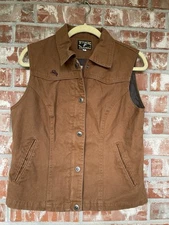 Wyoming Traders Arizona Vest Snap Front Womens Small Brown SEE PHOTOS Ranch Wear