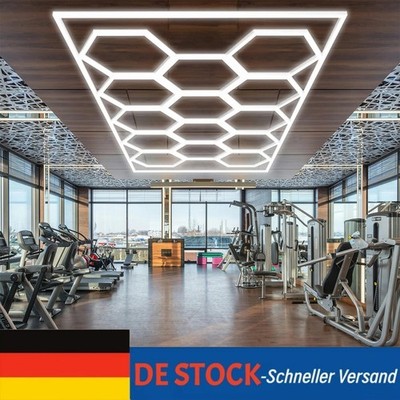 14x Hexagon LED Lampe Werkstatt Garage Wand Decken Leuchte Waben Beleuchtung DHL