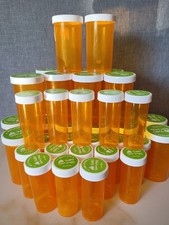 22 Empty Amber Prescription Pill Bottles w/ Caps Reuse Crafts Storage