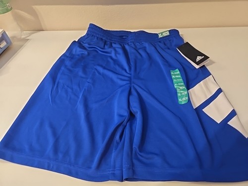 Boys' Size 18/20 Blue Cotton Athletic Shorts by Adidas-NEW WITH TAGS. - Picture 1 of 4
