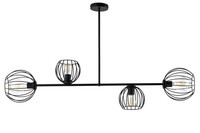 Deckenlampe Metall Retro Schwarz 119 Cm Breit 4X E27 Deckenleuchte Esstisch