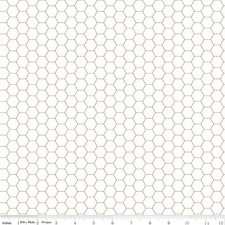 1/4 Yard 9x42 Riley Blake "Bee Backgrounds" Honeycomb Gray Lori Holt Cotton