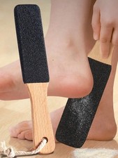 Pumice Stone Pedicure Foot File Wooden Pedicure Feet Scrubber with Handle US