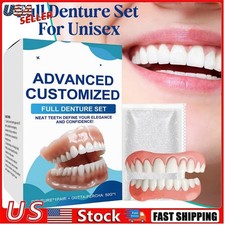 Full Upper Lower Denture Set for Men and Women Comfortable False Teeth