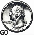 1949 Washington Quarter, Blast White, Solid Gem BU++