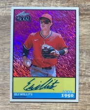 2026 Leaf Metal Baseball Eli Willits Pink Wave 1950 Leaf Auto 6/6 #50A-EW1