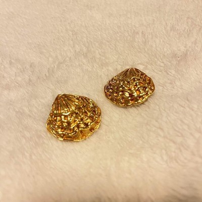 CELINE Vintage Shell Earrings Paris Limited Edition Rare Authentic Jewelry Japa